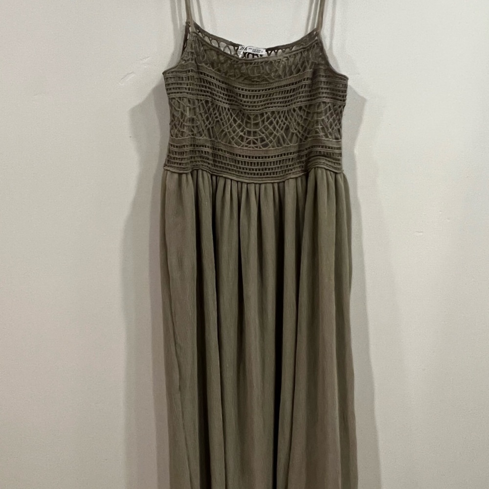 ZARA green strap maxi dress